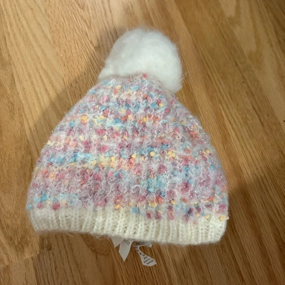 Children’s Place Sparkle Knit Hat Beanie Rainbow Pink Blue Yellow Glitter